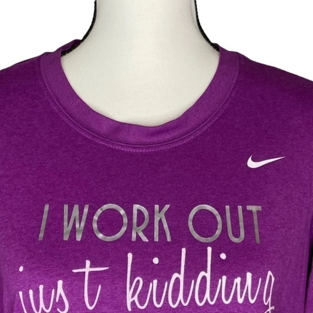 Nike Dry Fit Purple Top I Work Out Just Kidding I Chase Toddlers Long Sleeve Top